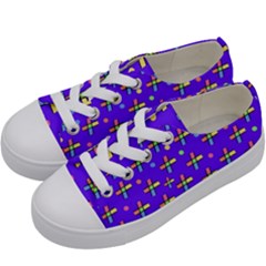 Abstract Background Cross Hashtag Kids  Low Top Canvas Sneakers by Maspions