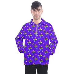 Abstract Background Cross Hashtag Men s Half Zip Pullover