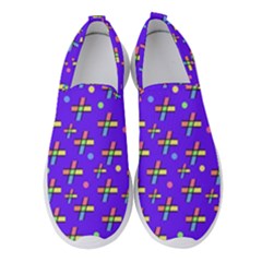 Abstract Background Cross Hashtag Women s Slip On Sneakers