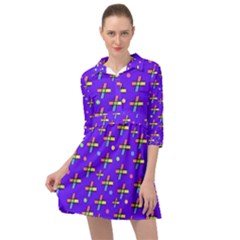 Abstract Background Cross Hashtag Mini Skater Shirt Dress by Maspions