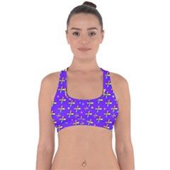 Abstract Background Cross Hashtag Cross Back Hipster Bikini Top 