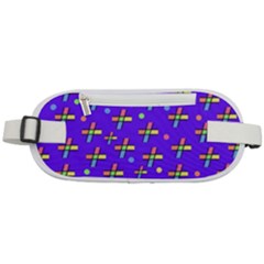 Abstract Background Cross Hashtag Rounded Waist Pouch