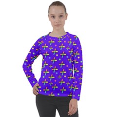 Abstract Background Cross Hashtag Women s Long Sleeve Raglan T-shirt