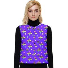 Abstract Background Cross Hashtag Women s Button Up Puffer Vest