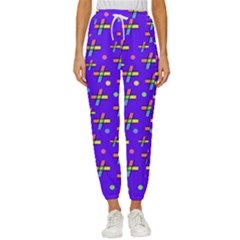 Abstract Background Cross Hashtag Women s Cropped Drawstring Pants by Maspions