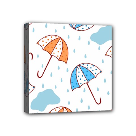 Rain Umbrella Pattern Water Mini Canvas 4  X 4  (stretched)