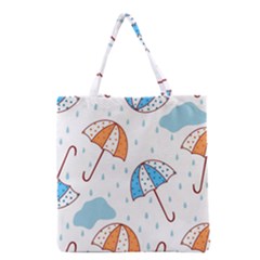 Rain Umbrella Pattern Water Grocery Tote Bag