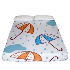 Rain Umbrella Pattern Water Fitted Sheet (california King Size)