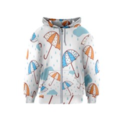 Rain Umbrella Pattern Water Kids  Zipper Hoodie