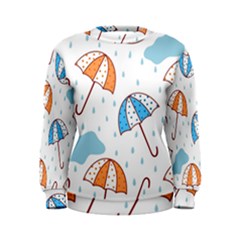 Rain Umbrella Pattern Water Women s Sweatshirt