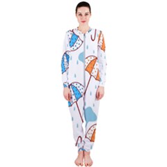 Rain Umbrella Pattern Water Onepiece Jumpsuit (ladies)