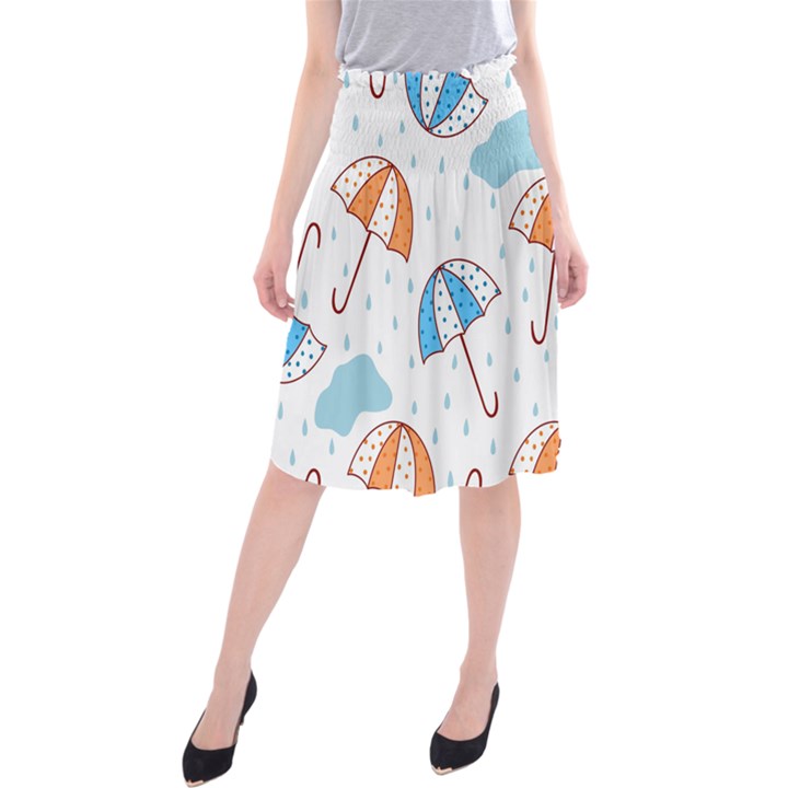 Rain Umbrella Pattern Water Midi Beach Skirt