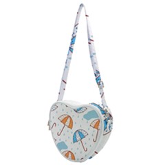 Rain Umbrella Pattern Water Heart Shoulder Bag