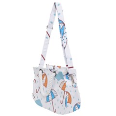 Rain Umbrella Pattern Water Rope Handles Shoulder Strap Bag