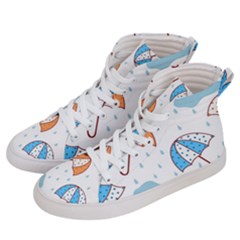 Rain Umbrella Pattern Water Women s Hi-top Skate Sneakers