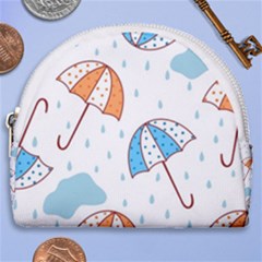 Rain Umbrella Pattern Water Horseshoe Style Canvas Pouch