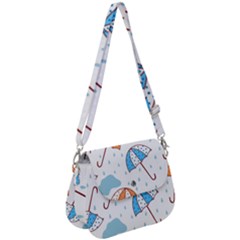 Rain Umbrella Pattern Water Saddle Handbag