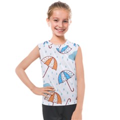 Rain Umbrella Pattern Water Kids  Mesh Tank Top