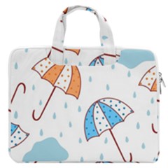 Rain Umbrella Pattern Water Macbook Pro 13  Double Pocket Laptop Bag by Maspions