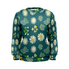 Drawing Flowers Meadow White Women s Sweatshirt