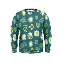 Drawing Flowers Meadow White Kids  Sweatshirt