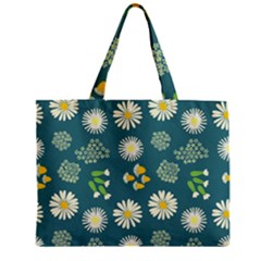 Drawing Flowers Meadow White Zipper Mini Tote Bag by Maspions