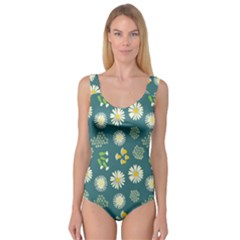 Drawing Flowers Meadow White Princess Tank Leotard 