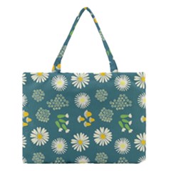 Drawing Flowers Meadow White Medium Tote Bag by Maspions