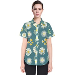 Drawing Flowers Meadow White Women s Short Sleeve Shirt