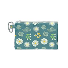 Drawing Flowers Meadow White Canvas Cosmetic Bag (small)