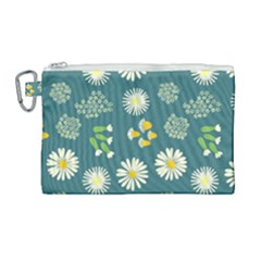 Drawing Flowers Meadow White Canvas Cosmetic Bag (large)