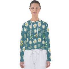 Drawing Flowers Meadow White Women s Slouchy Sweat