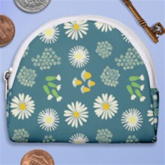 Drawing Flowers Meadow White Horseshoe Style Canvas Pouch