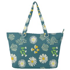 Drawing Flowers Meadow White Full Print Shoulder Bag by Maspions