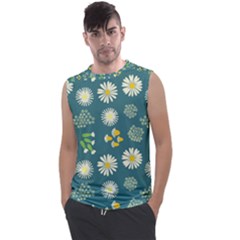 Drawing Flowers Meadow White Men s Regular Tank Top