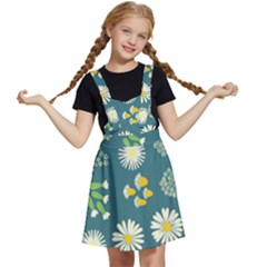 Drawing Flowers Meadow White Kids  Apron Dress