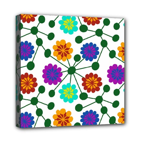 Bloom Plant Flowering Pattern Mini Canvas 8  X 8  (stretched)