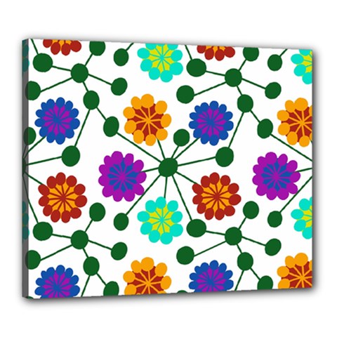 Bloom Plant Flowering Pattern Canvas 24  X 20  (stretched)