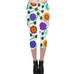 Bloom Plant Flowering Pattern Capri Leggings 