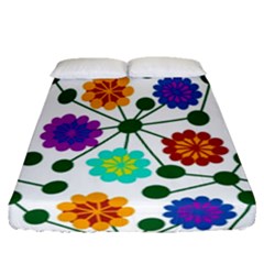 Bloom Plant Flowering Pattern Fitted Sheet (queen Size)