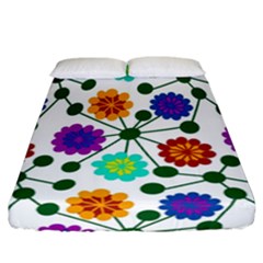 Bloom Plant Flowering Pattern Fitted Sheet (california King Size)