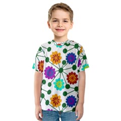 Bloom Plant Flowering Pattern Kids  Sport Mesh T-shirt