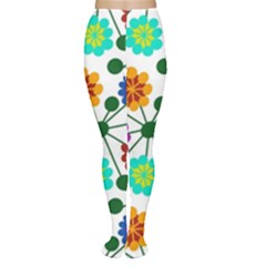 Bloom Plant Flowering Pattern Tights