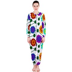 Bloom Plant Flowering Pattern Onepiece Jumpsuit (ladies)