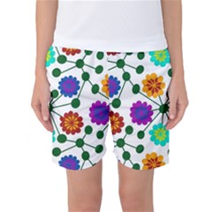 Bloom Plant Flowering Pattern Women s Basketball Shorts