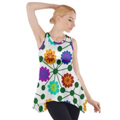 Bloom Plant Flowering Pattern Side Drop Tank Tunic