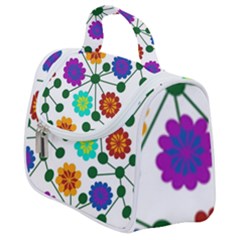 Bloom Plant Flowering Pattern Satchel Handbag