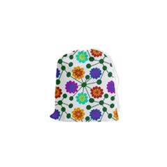 Bloom Plant Flowering Pattern Drawstring Pouch (xs)