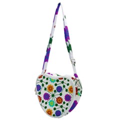 Bloom Plant Flowering Pattern Heart Shoulder Bag by Maspions