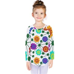 Bloom Plant Flowering Pattern Kids  Long Sleeve T-shirt